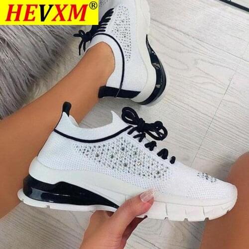 2021 New Sneakers Women Shoes Rhinestone Fashion Ladies Sports Shoes for Women Lace Up Plus Running Walking Women Casual Shoes