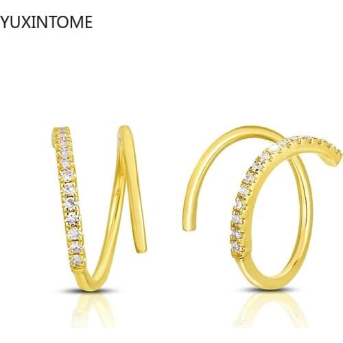 925 Sterling Silver Personality Twisted Earrings for Women Minimalist Crystal Stud Earrings Fashion Jewelry Gift Accessories