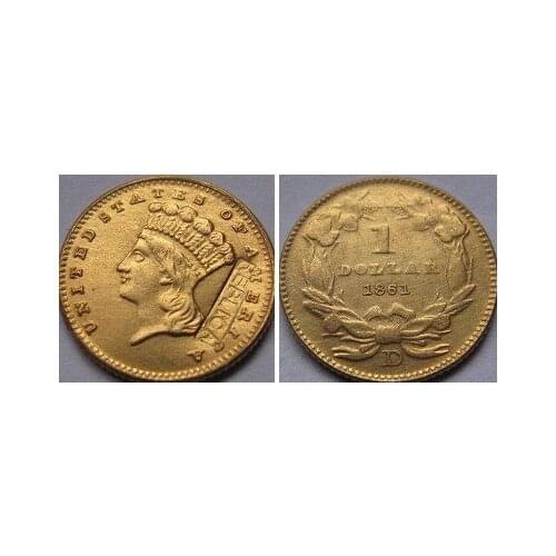 1 GOLD 1861-D copy coins