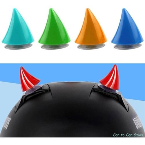 1pc Car Motorcycle Helmet Devil Horn Motocross Full Face Off Road Helmet Halloween Decoration Car Accessories
