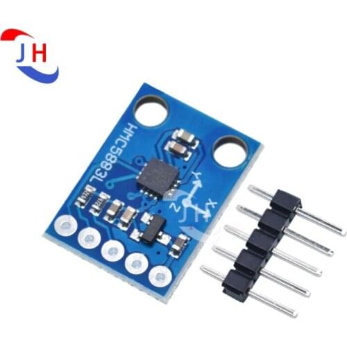 GY-273 HMC5883L 3.3V 5V Electronic Compass Module Three-Axis Reluctance Sensor Smartphone Car Module Chip 13.9* 18.5MM
