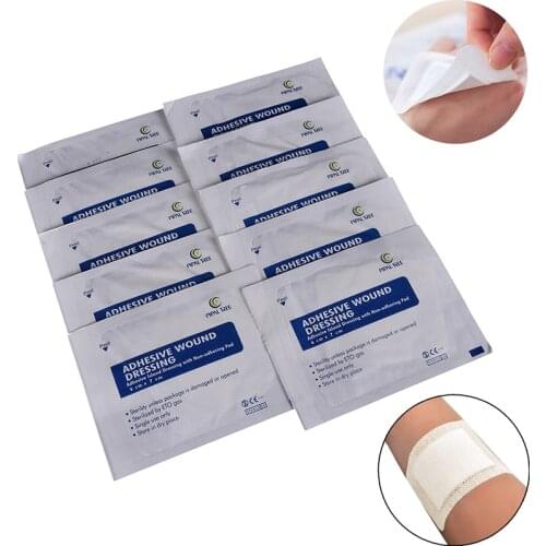 10pcs Non-Woven Medical Adhesive Wound Dressing Large Band Aid Bandage 6x7cm