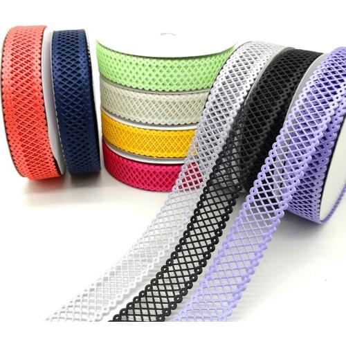 10 yards 7/8"(22mm) Plain Hollow Mesh Grid Lace Ribbon Tape For Bowknot Clips Crafts Wedding Party Decorations