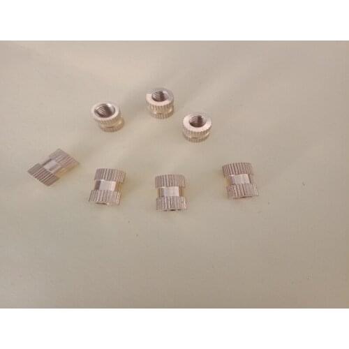 100PCS Free delivery Copper Inserts Brass Double Pass Knurl Nut M5 Embedded Fastener D6.8 D10 D8.3*M5*L(5 7 8 10 12)