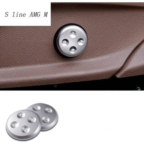 2pcs Car styling Chrome Seat Adjust Switch Button Cover Panel Trim For Mercedes Benz GLC/CLS/E/C Class W205 W213 Accessories