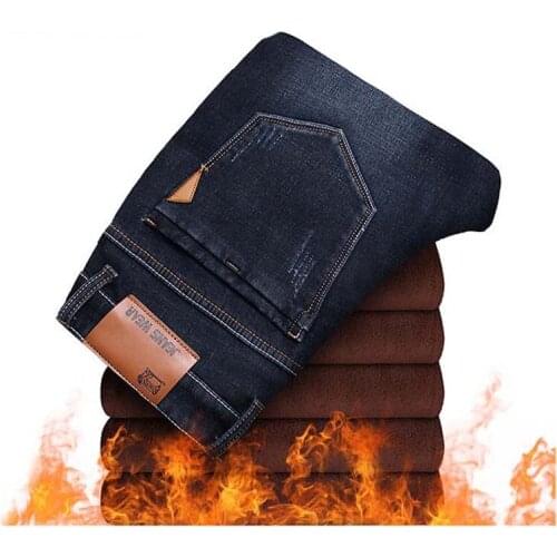 2018 Mens Casual Autumn winter Denim Cotton Long Trousers Jeans Pants men jeans pants