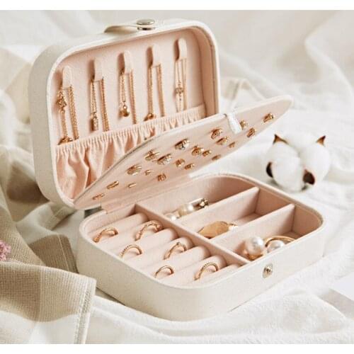 2020 Universal Jewelry Organizer Display Travel Jewelry Case Boxes Portable Jewelry Box Button Leather Storage Zipper Jewelers