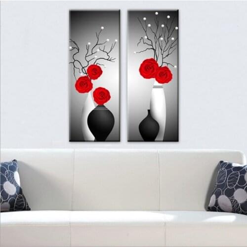 5D Diamond Painting Cross Stitch Special Shaped Diamond Embroidery Red Floral Ross 3D Diamond Mosaic Decoration Christmas A6171