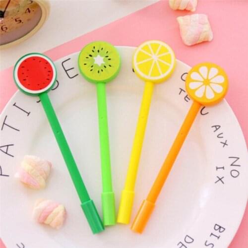 A007 South Korea stationery lovely fruit lollipop creative pen black neutral pen needle 0.5mm Exquisite office student supplies