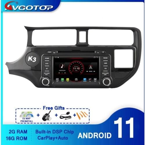 AVGOTOP Android 10 WINCE Bluetooth GPS Car Radio DVD Player for KIA RIO 2G 16G MP3 MP4 Vehicle Multimedia