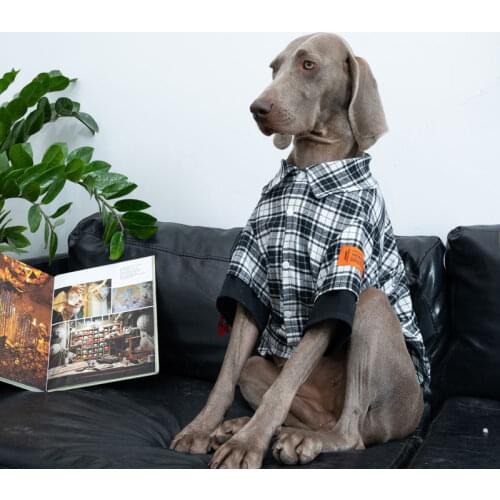 Large Dog Clothes Labrador Golden Retriever Samoyed Husky Spring and Autumn Clothes Dog Shirt Check Shirt Dog Coats Dog Jacket