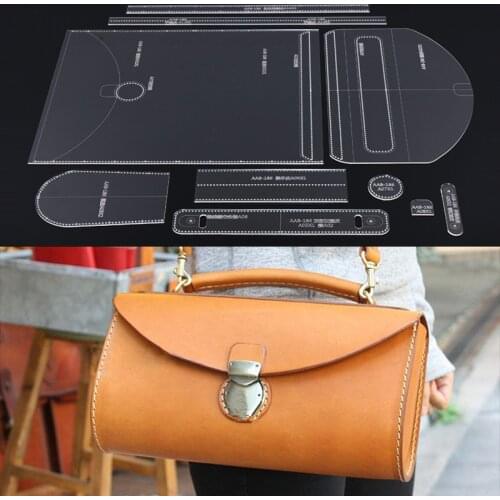 DONYAMY 1Set Leather Craft women Fashion handbag Sewing Pattern Hard Acrylic Stencil Template DIY craft supplies