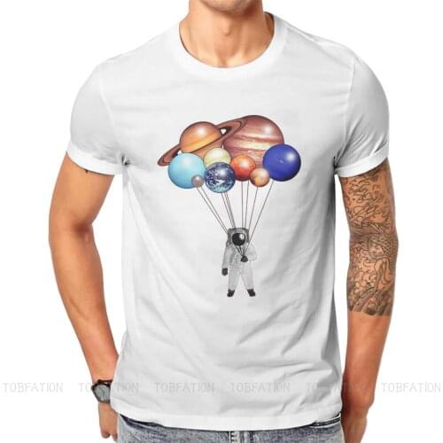 Astronaut Balloons Fashion TShirts Abstract Men Graphic Fabric Tops T Shirt Round Neck Big Size