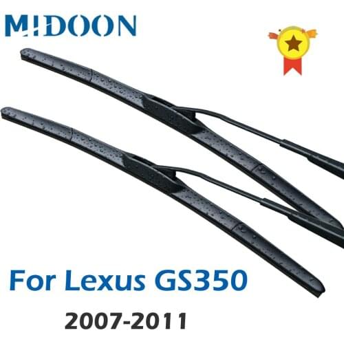 MIDOON Hybrid Wiper Blades for Lexus GS350 Fit Hook Arms 2007 2008 2009 2010 2011