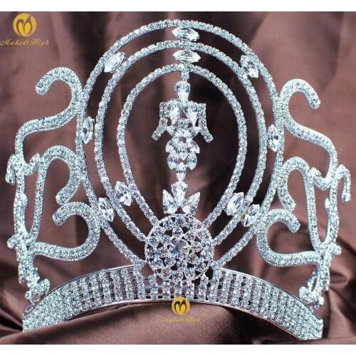 6" Adjustable Miss Univer Classic Princess Hair Jewelry Accessories For Party Prom Shows Headwear Pageant Crown Tiaras