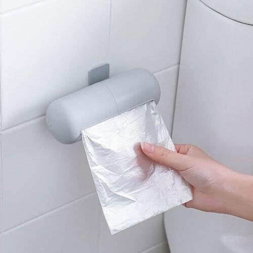 Mini Portable Storage Rack Kitchen Organizer Storage Box Wall-Mounted Garbage Bag Shelf Kitchen Items Container