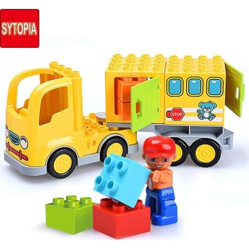 Sytopia Mini City Touring Car Children Building Blocks Big Size Educational Toy For Baby Kid Gift Toy Compatible With Duploe