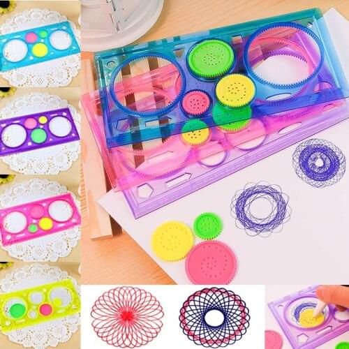 Painting Multi-function Interesting Puzzle Spirograph Children Drawing Plastic Ruler Can Improve Start Work Ability 16 N