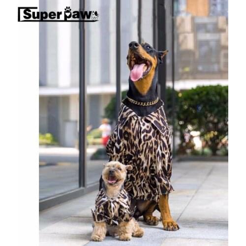 Fashion Pet Dog Leopard Shirt for Small Medium Large Dogs Puppy Doberman Schnauzer Pug Summer T-shirt Vest Clothes Costume TLC25