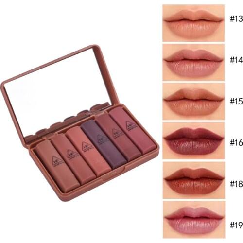 6 Colors Matte Lipstick Set Cosmetic Makeup Lip Sticks Kit with inside mirror for women girls