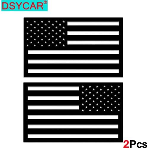 DSYCAR 2Pcs/Pair 3D American Flag Emblem Decal Cut-Out, Thickness 3 mm, for Car, Truck or SUV
