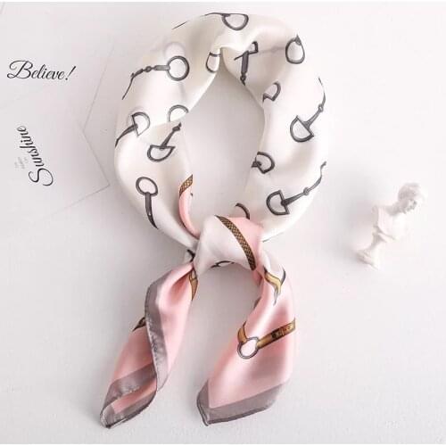 70*70cm Fashion Handkerchief Dot Print Silk Satin Neck Scarf For Women Small Shawls Hair Scarfs Female Bag Scarves For Ladies