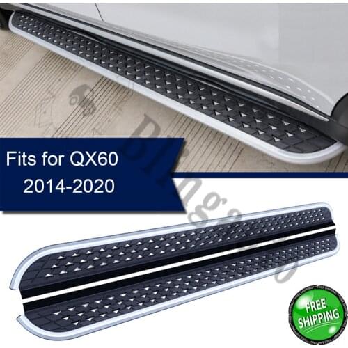 Fits for I.nfiniti QX60 2014-2020 2Pcs left right running board side steps nerf bar car pedal side stairs