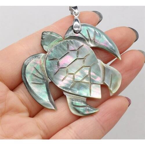 Natural Shell Pendant Animal shape tortoise Mother of Pearl Exquisite charms For jewelry making DIY Necklace accessories 48x50mm