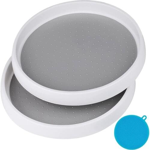 2 Pieces Turntable, Rotatable Round Spice Racks,Rotating Organizer , for Kitchen Cabinets, Refrigerators, Bathrooms