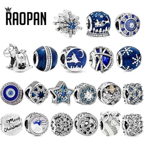 RAOPAN jewelry charms original silver 925 sparkly charms glass beads women charms wholesale