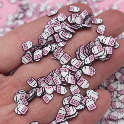 100g/Lot Milk Bottle Slices Polymer Clay Sprinkles Hot Soft Pottery for DIY Crafts Toys Filling Accessories
