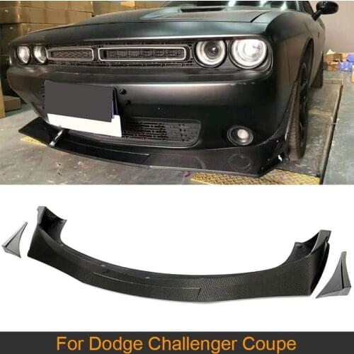 For GT TA Dodge Challenger 2015 - 2018 Car Front Bumper Lip Splitters Carbon Fiber Bumper Lip Spoiler