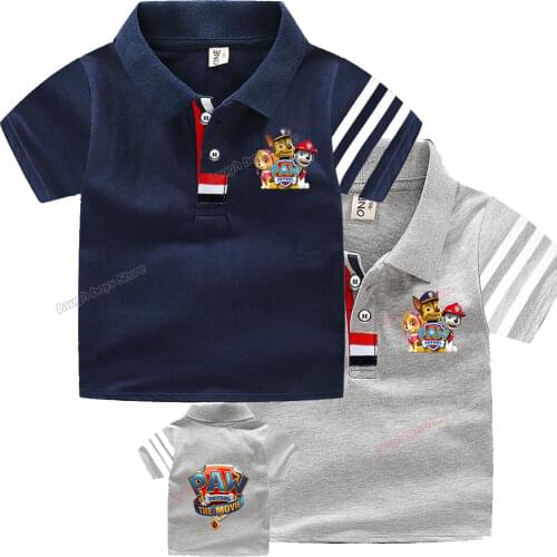 Paw patrol Boy Polo Shirts Short Sleeve Kids Shirt Boys Collar Tops Tees Fashion Baby Boys Girls Shirts 2-16 Years Child Clothes