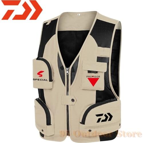 Daiwa Fishing Vest Fishing Jacket Quick-drying Breathable Dawa Outdoor with Multi Pocke Mesh Vest Tactical Military Camping Vest