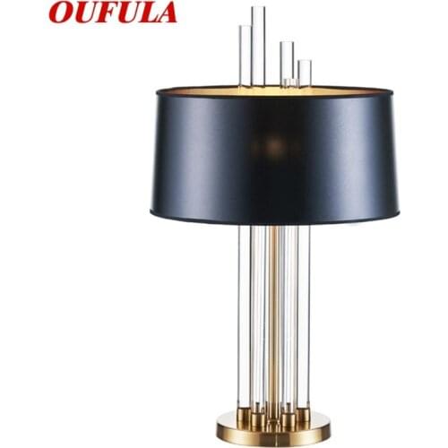 OUFULA Modern Creative Table Light Simple Crystal Desk Lamp LED for Home Bedroom Decoration