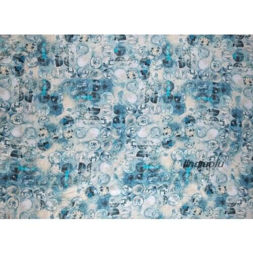 Pure ramie fabric summer thin section digital printing clothing dress robe brand fabric High-end linen fabric