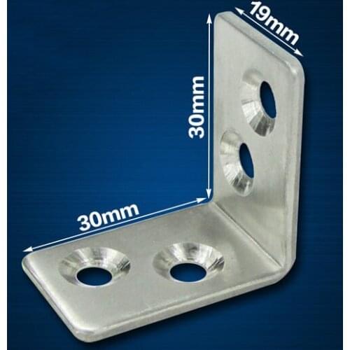 20 Pieces 30x30x19mm Stainless Steel Right Angle Corner Bracket Thinckness 2mm