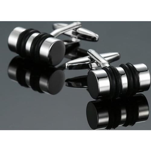 High quality laser metal Cufflinks brand new fashion jewelry leather rope Cufflinks mens business shirt suit pin badge button