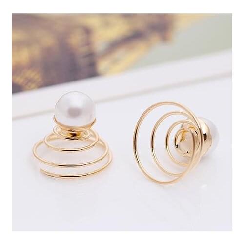 Bridal Wedding Prom Crystal Pearl Flower Hair Pins Jewelry Swirl Spiral Twist Hairpins Tiara Ornaments Bijouterie Accessories