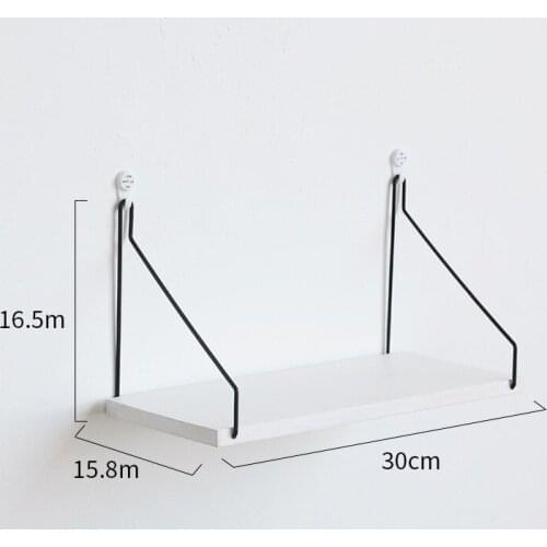 Iron Wooden Wall Mounted Book Shelf Storage Rack Hanging Holder Organizer Rack