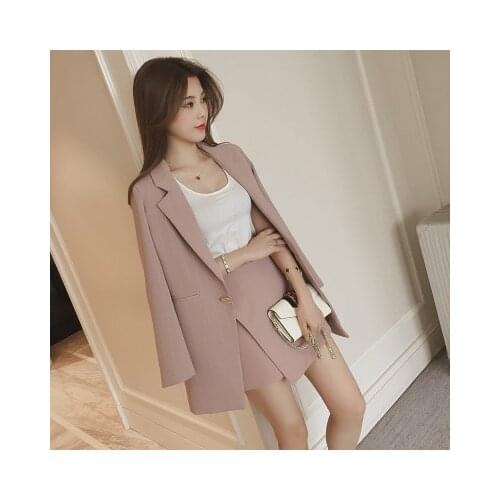 Womens set blazer suit long sleeve striped jacket coat + tops+shorts office ladies blazers suit set fashion casual three pieces