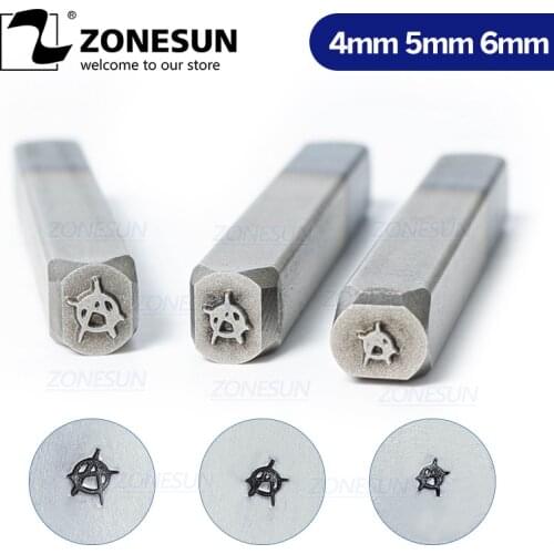 ZONESUN Anarchy Jewelry Stamping Metal Alphabet LOGO Steel Stamps Mold Marking Tool Punch Die For Gold Ring Bracelet Necklace