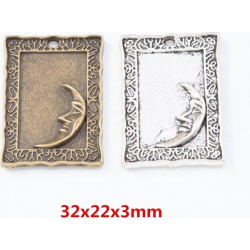 10 pieces of retro metal zinc alloy moon pendant for DIY handmade jewelry necklace making 7852