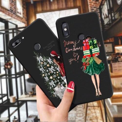 2020 New Year Fashion Christmas girl black TPU Soft Phone case for Mi5X Mi6X Mi A2Lite Mi A3 Mi8 Mi9 Mi8t Mi10 Note10