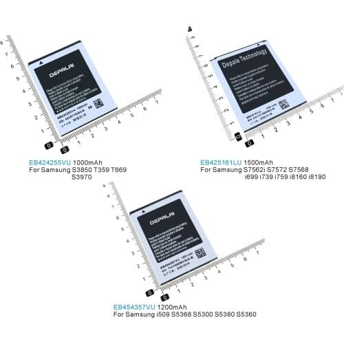 Good quality For Samsung GALAXY S7562i S7572 S7568 i699 i739 759 i8160 i8190 Battery Mobile Phone EB425161LU Replacement 1500mAh
