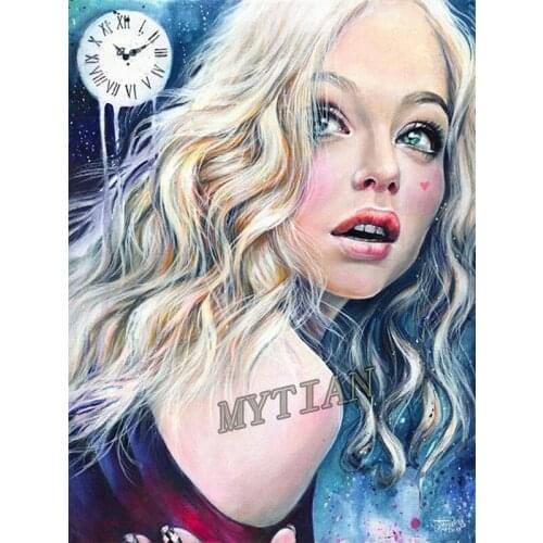 New Full square/round 5D DIY diamond painting Fantasy Long hair Girl Embroidery Pattern Cross stitch kit mosaic room decor gifts