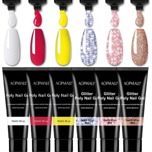 AOPMALL® 6 Colors Poly Extension Gel Nail Art Starter Kit Extension Nail Gel For Nails