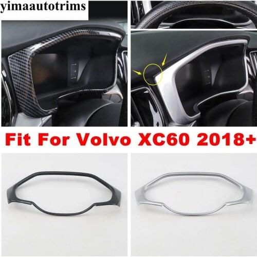 Dashboard Instrument Screen Decoration Cover Trim Fit For Volvo XC60 2018 2019 2020 2021 Matte / Carbon Fiber Look Interior Kit
