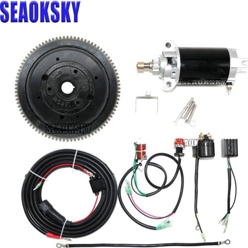 Electric Start Kit For YAMAH E40,Parsun Hidea HD40F Powertec Pioneer 2 Stroke Mikatsu M40 2 Stroke 40HP Starter Motor(New Style)