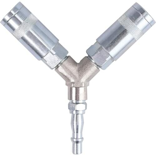 Air Hose Fitting 1/4 Inch BSP Air Hose Compressor Fitting Quick Release Y Type Distributor Connector Air Pipe Fitting